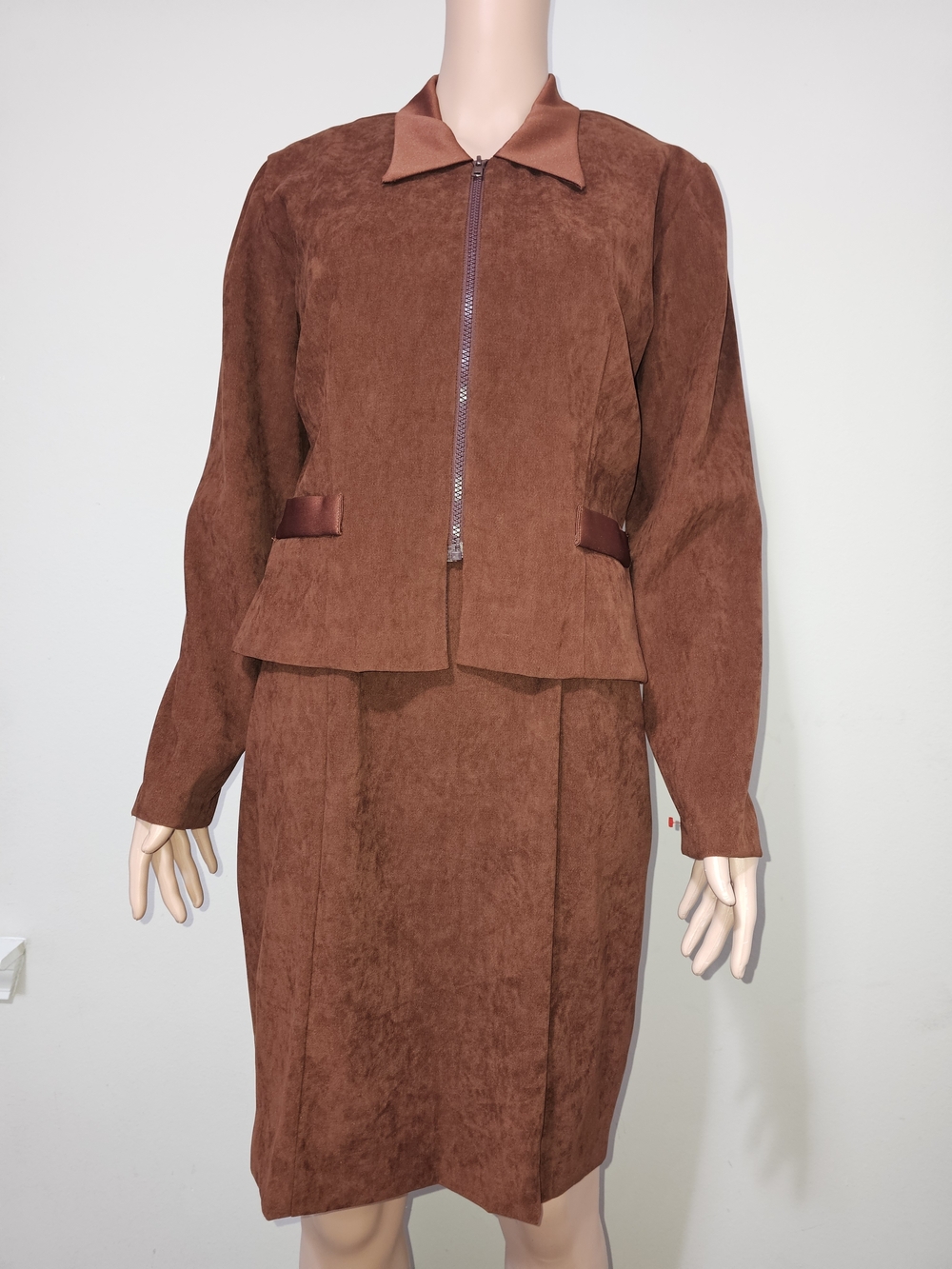 Sheri Martin Brown Two-Piece Skirt Suit